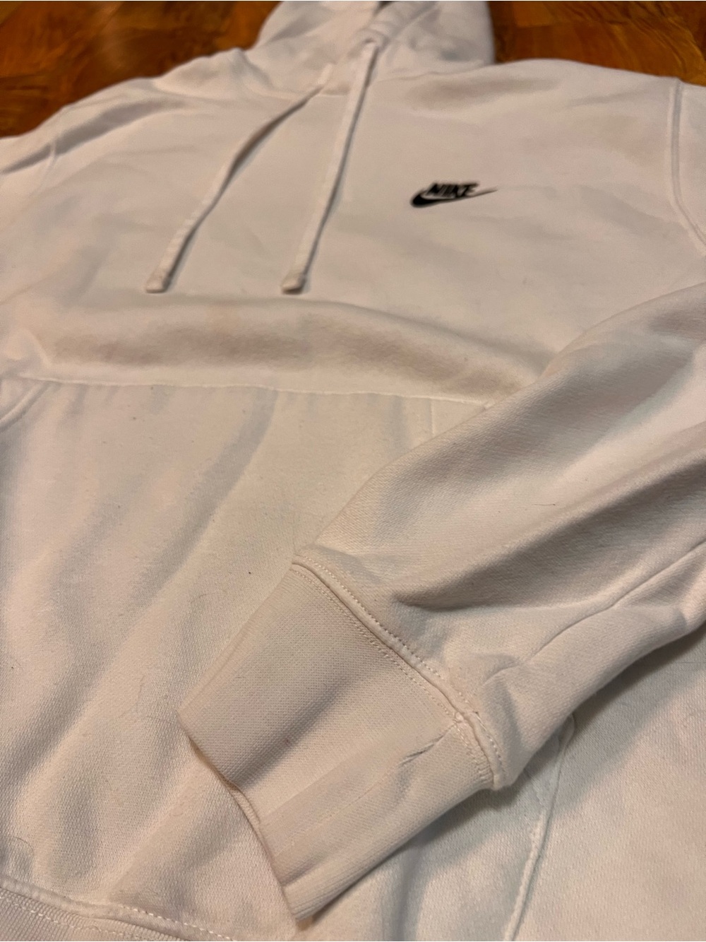 Nike White Hoodie with Black Swoosh, M - Picture 2 of 5